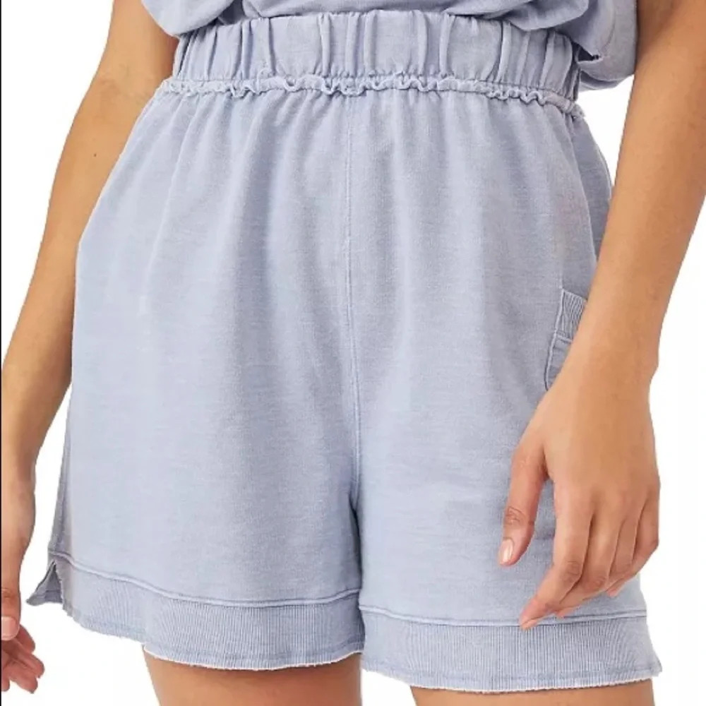 Free People Cozy Girl Shorts Light Blue - Picture 3 of 5
